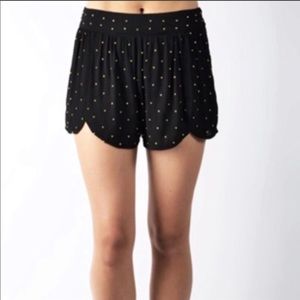 Minkpink Black Studded Scallop Shorts